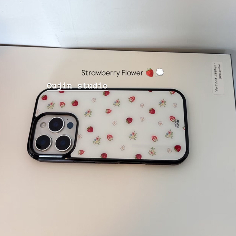 Strawberry Huller - Korean Ins Strawberry Flowers Phone Case