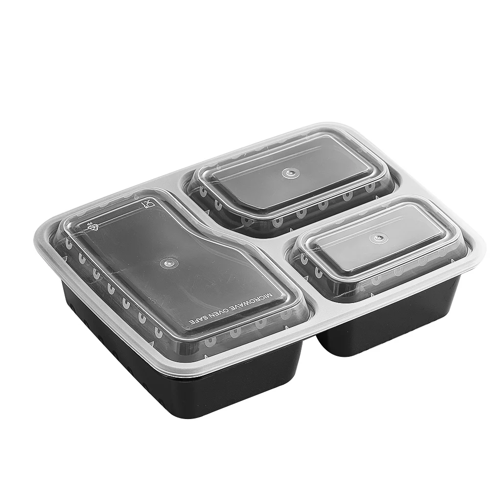Meal Prep Tupperware - 7 Pack 3 Compartment Meal Prep