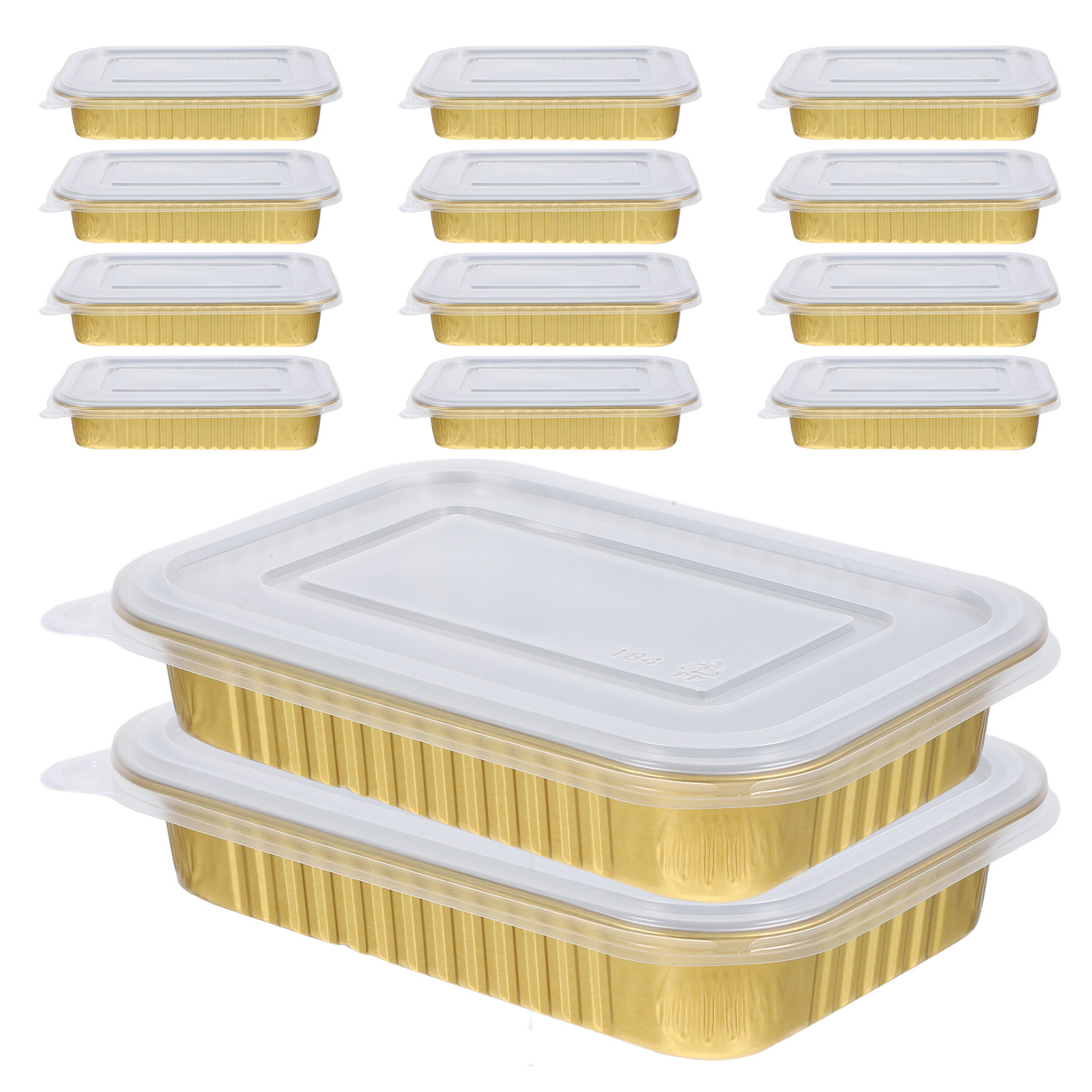 Meal Prep Oven Safe Containers - 20Pcs Aluminum Foil Rectangular Containers 184Ml