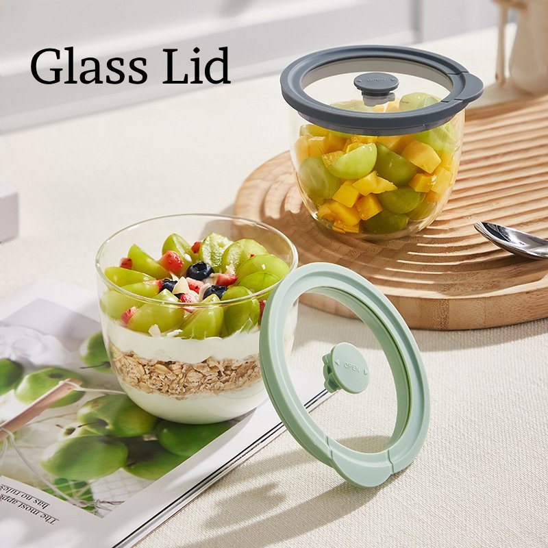 Meal Prep Yogurt Parfait - Glass Overnight Oats Container with Airtight