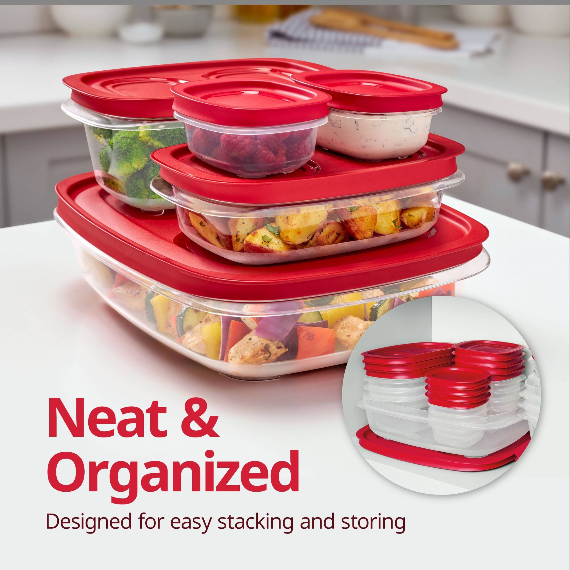 Red Rectangular Food Storage C - Meal Prep Organizer review and price