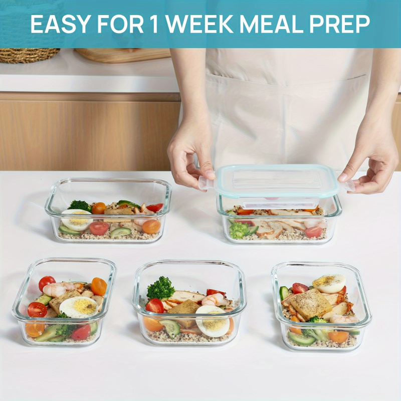 8Pcs Sealed Glass Food Storage - Meal Prep Oven Safe Containers review and price