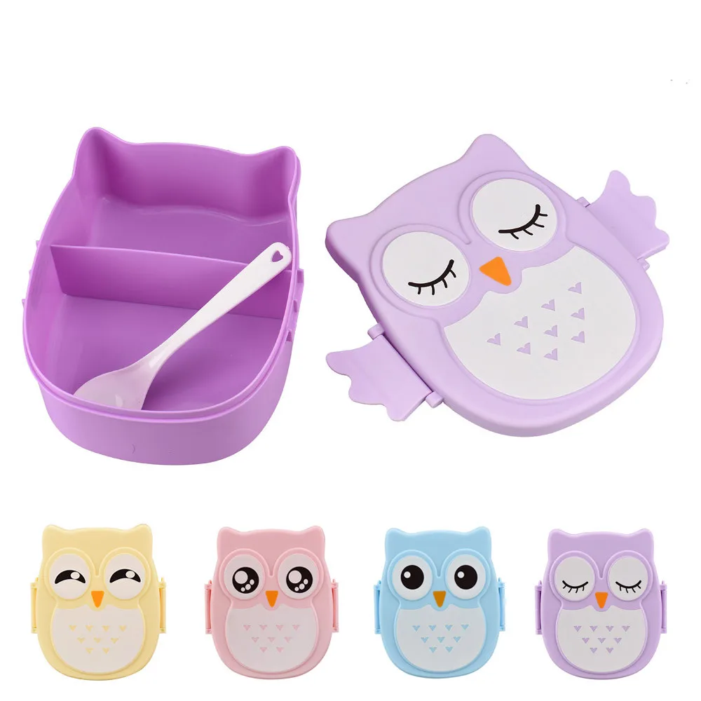 Portable Owl Lunch Box Cartoon - Meal Prep Tupperware review and price