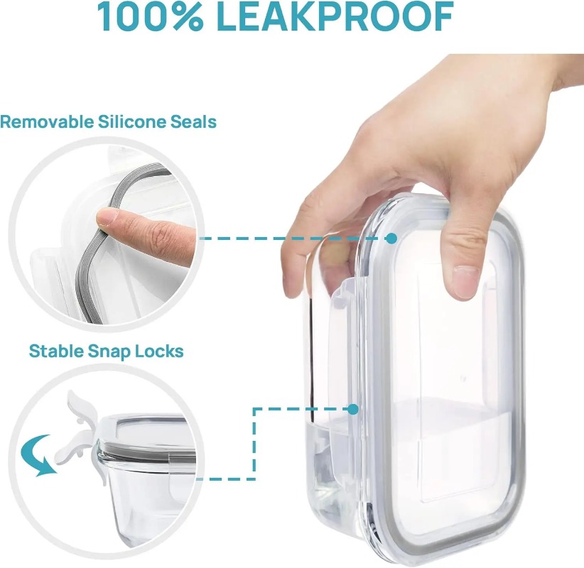 Glass Food Storage Containers  - Meal Prep Oven Safe Containers review and price