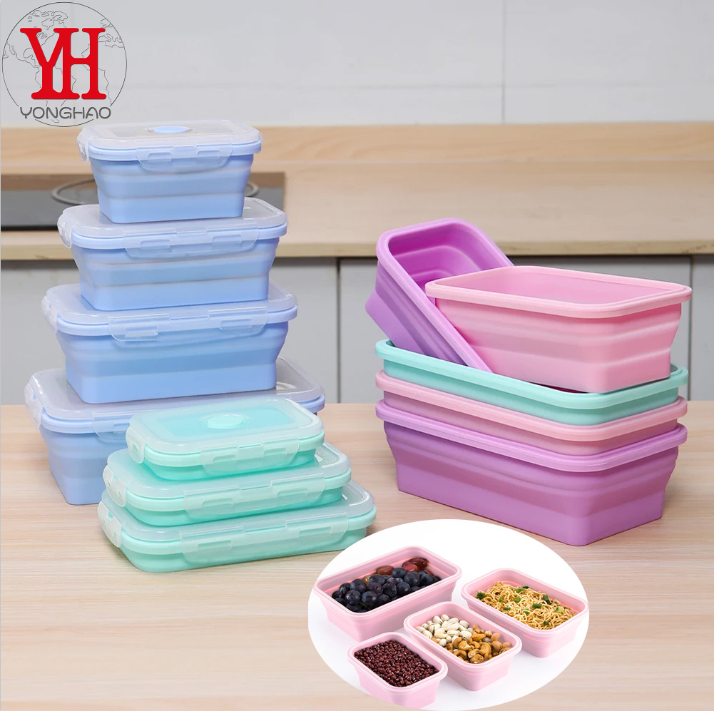 4pcs/set Silicone Rectangle Lu - Meal Prep Tupperware review and price
