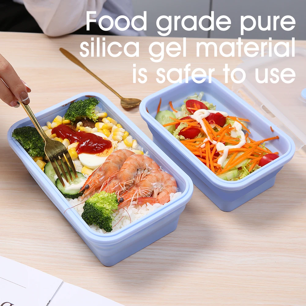 4pcs/set Silicone Rectangle Lu - Meal Prep Tupperware review and price