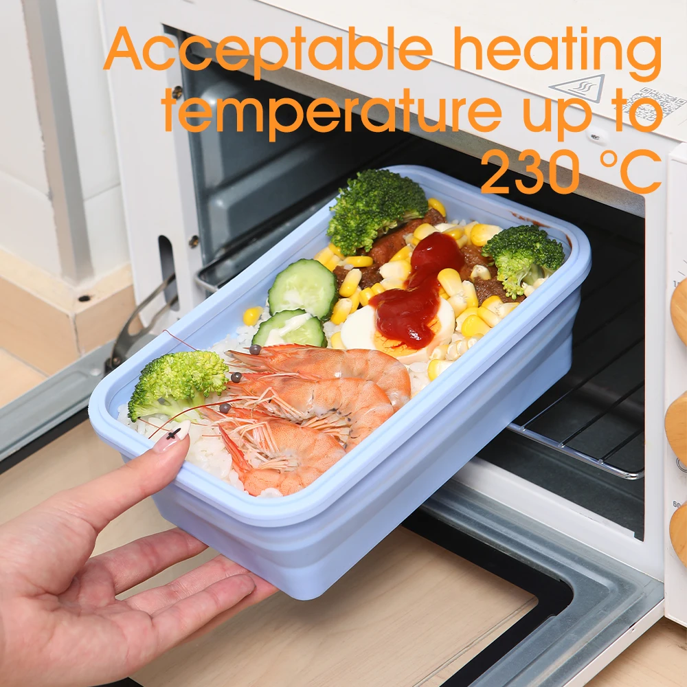 4pcs/set Silicone Rectangle Lu - Meal Prep Tupperware review and price