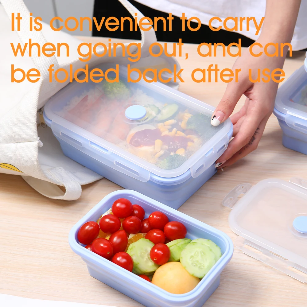 4pcs/set Silicone Rectangle Lu - Meal Prep Tupperware review and price