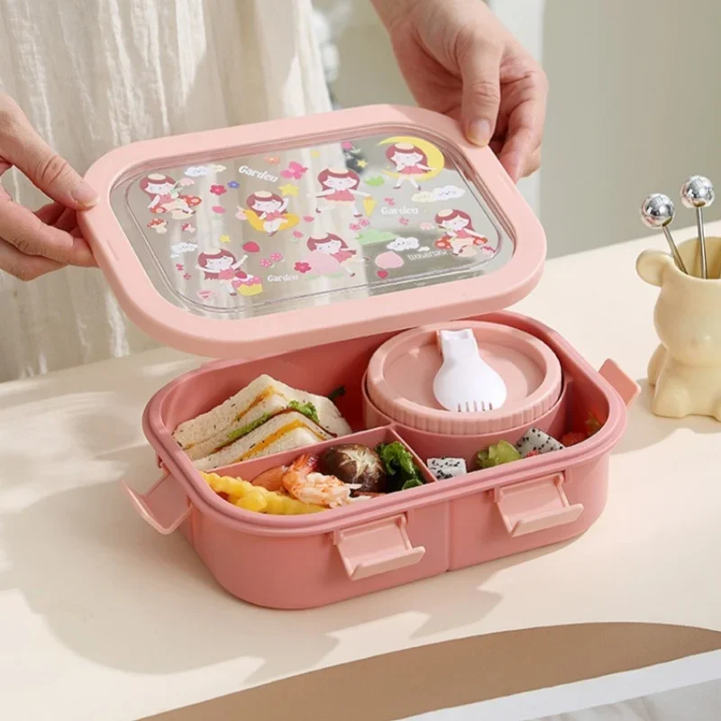 Cartoon Lunch Box of Students  - Meal Prep Tupperware review and price
