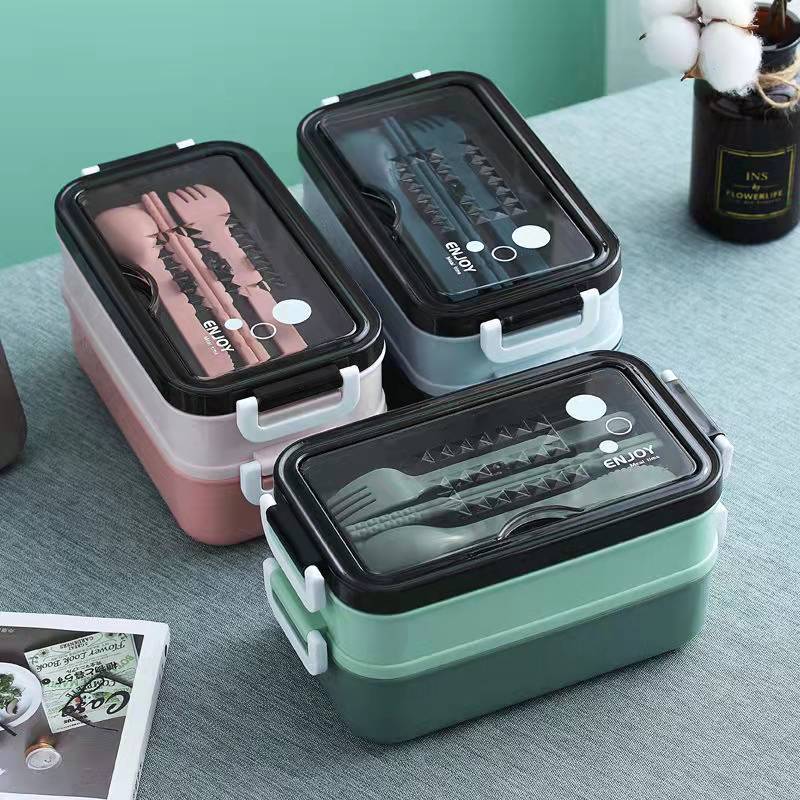 1pc 1400ml Double-layer Lunch  - Meal Prep Tupperware review and price