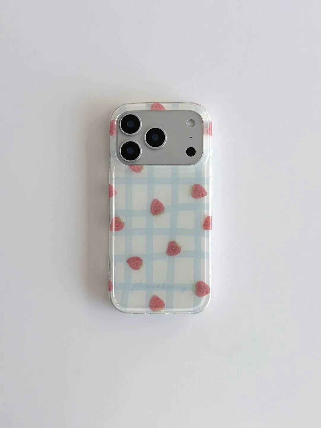 Fresh Blue Grid Pattern Strawb - Strawberry Huller review and price