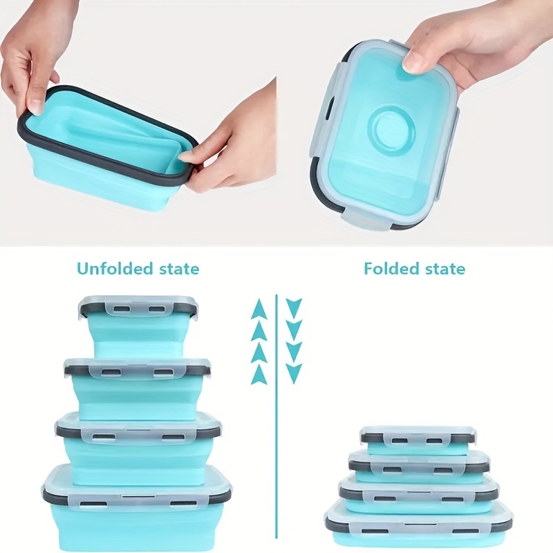 1/4pcs Collapsible Silicone Fo - Meal Prep Tupperware review and price