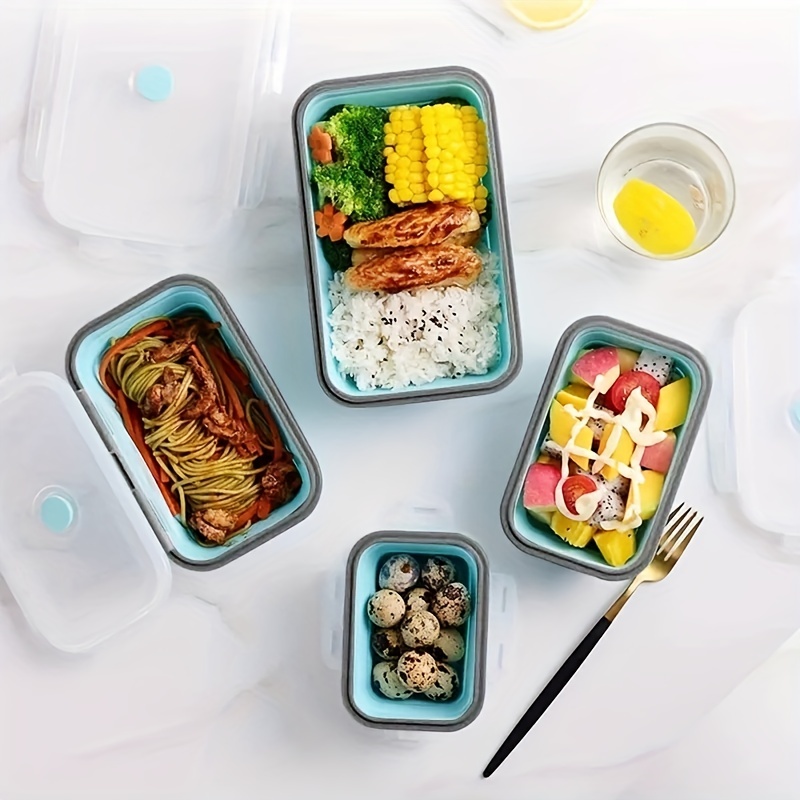 1/4pcs Collapsible Silicone Fo - Meal Prep Tupperware review and price