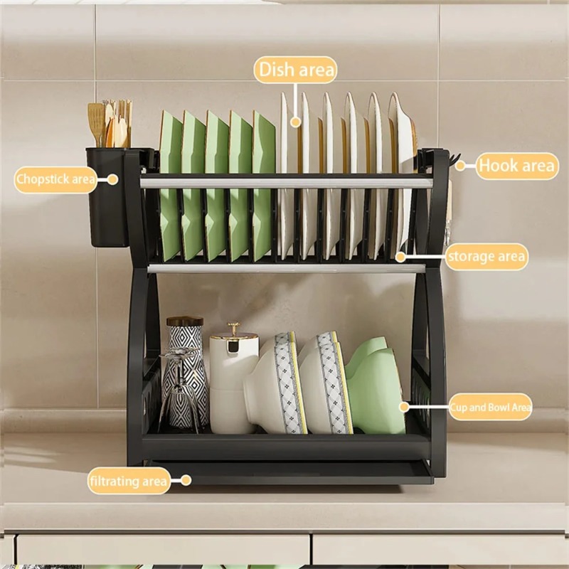 2 Tier Dish Drying Rack Kitche - Meal Prep Organizer review and price