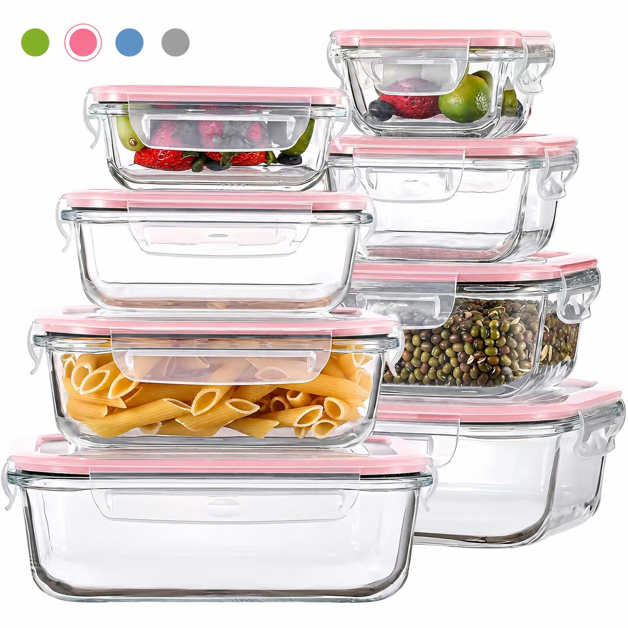 8/12Pcs Stackable Borosilicate - Meal Prep Oven Safe Containers review and price